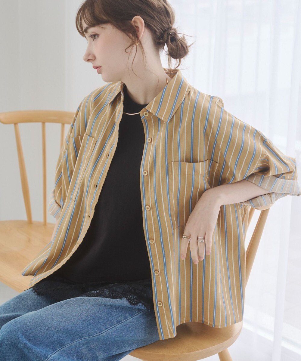 WEGO 【ANGIE VINTAGE】キャンブリックボイルオーバー半袖シャツ 