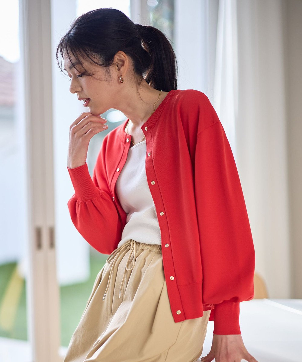 ANY スプリングカラーニットカーディガン 