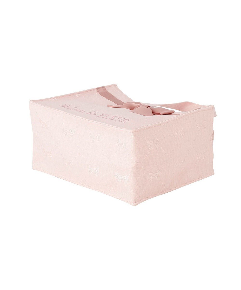 Maison de FLEUR リボンジャカードスクエアトートバッグ 