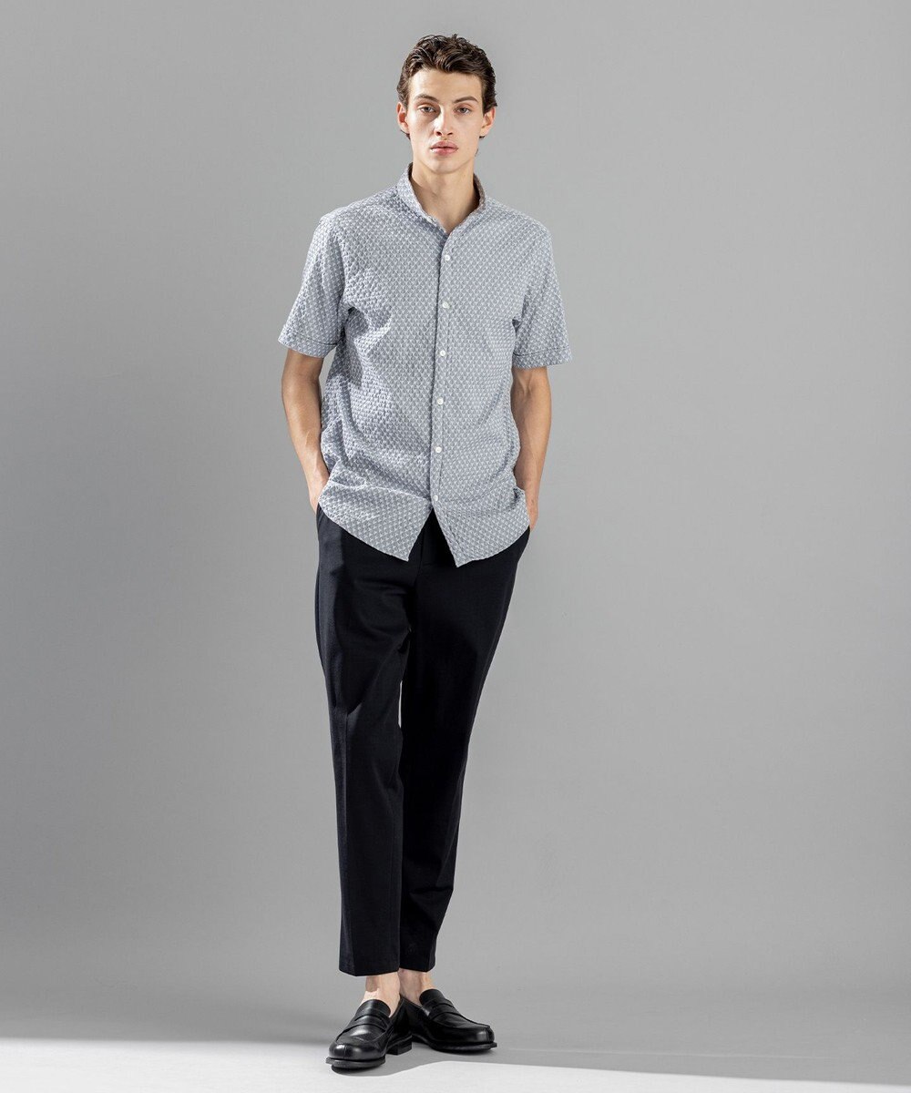 JOSEPH HOMME トライジャガードストレッチ ウイングカラー半袖シャツ 