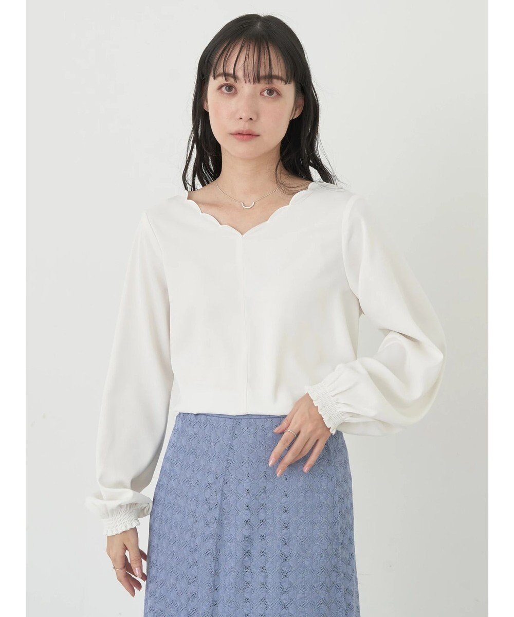 earth music&ecology スカラップブラウス 