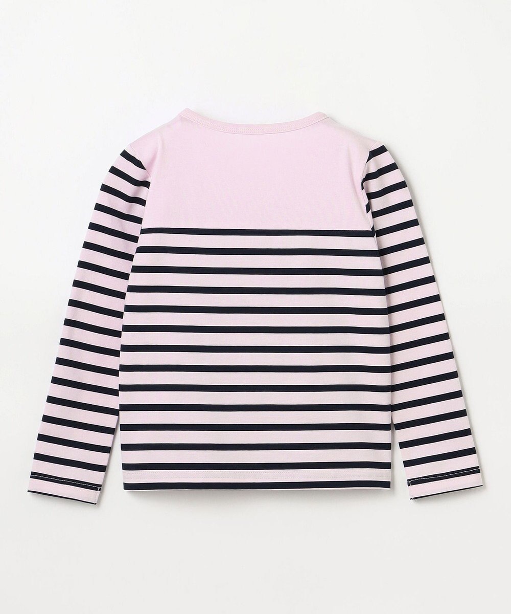 組曲 KIDS 【110-140㎝】フラワー刺繍ボーダー Tシャツ 