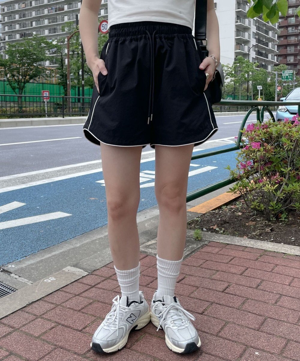 WEGO 【ウエストゴム】パイピングラインショートパンツ 