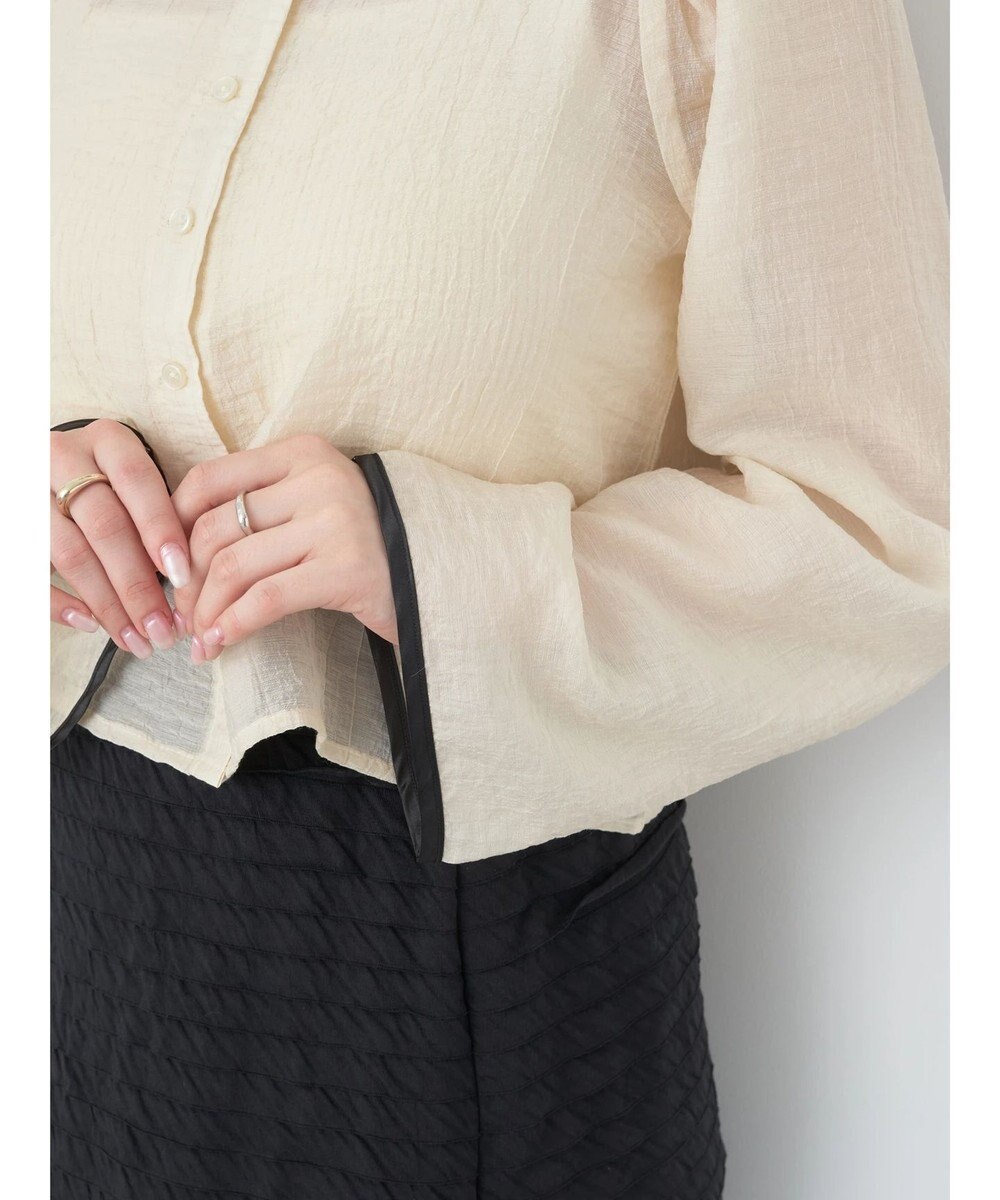 earth music&ecology シアーパイピングシャツ 