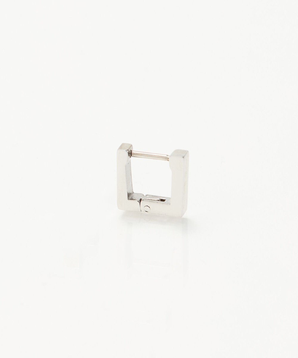 Phoebe 【金属アレルギー対応】ストレートスクエアフープピアス　シルバー/サージカルステンレス（片耳） 