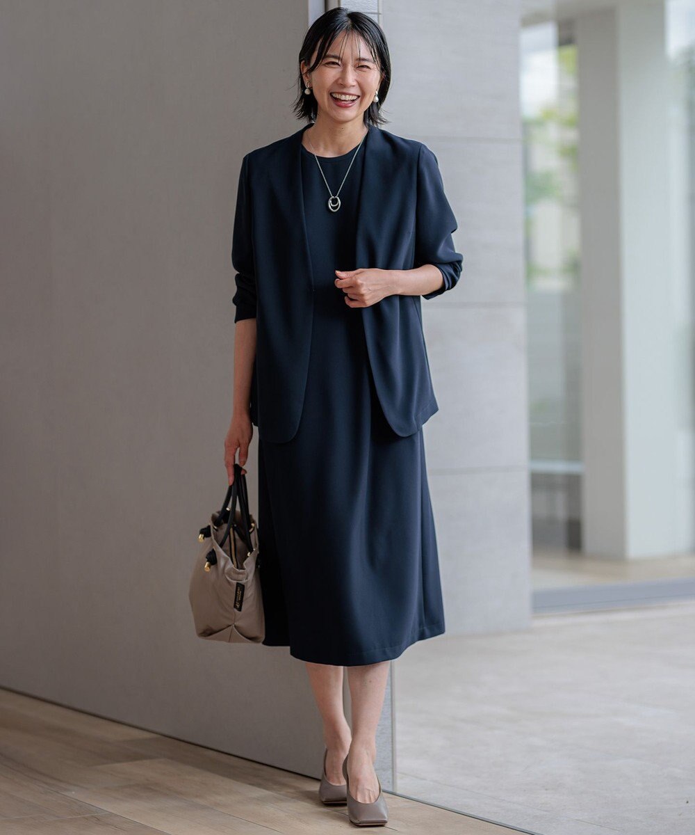 23区 L 【洗える】ストレッチジョーゼット ワンピース 