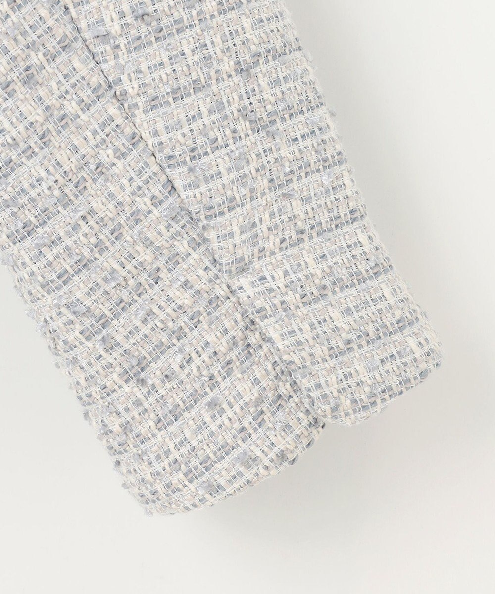 ANY SIS L ツイードノーカラーミドル ジャケット 