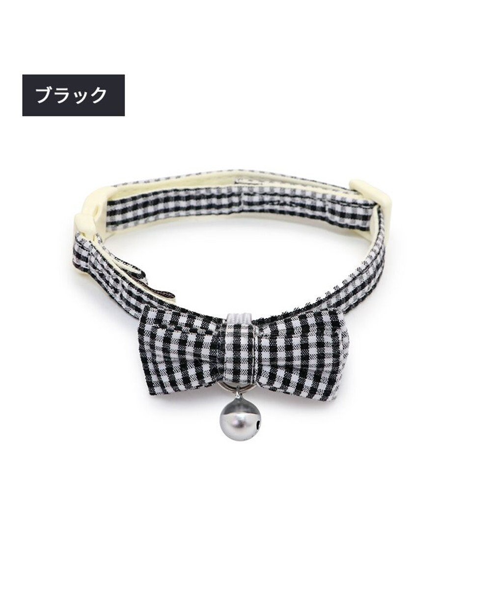 PET PARADISE ペットパラダイス 猫 首輪 ギンガムチェック 《ブラック》 小サイズ/中サイズ 