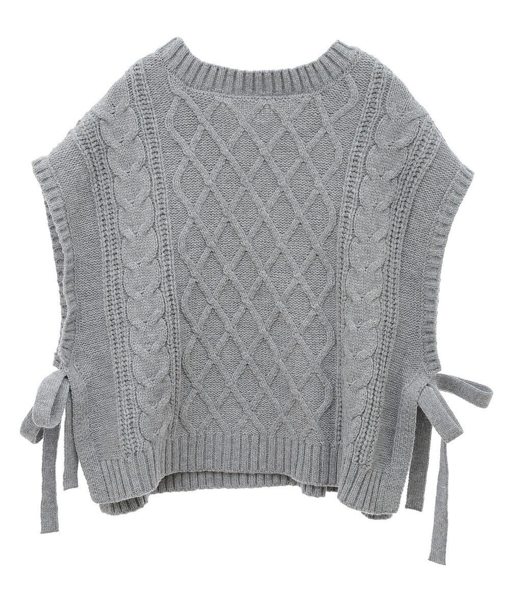 CRAFT STANDARD BOUTIQUE 洗える/2WAYケーブルニットリボンベスト 