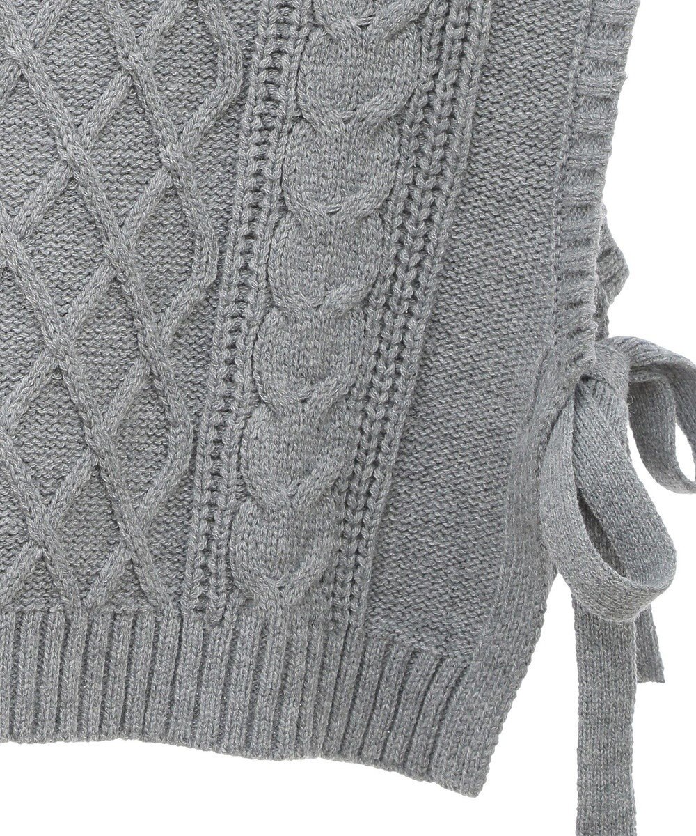 CRAFT STANDARD BOUTIQUE 洗える/2WAYケーブルニットリボンベスト 
