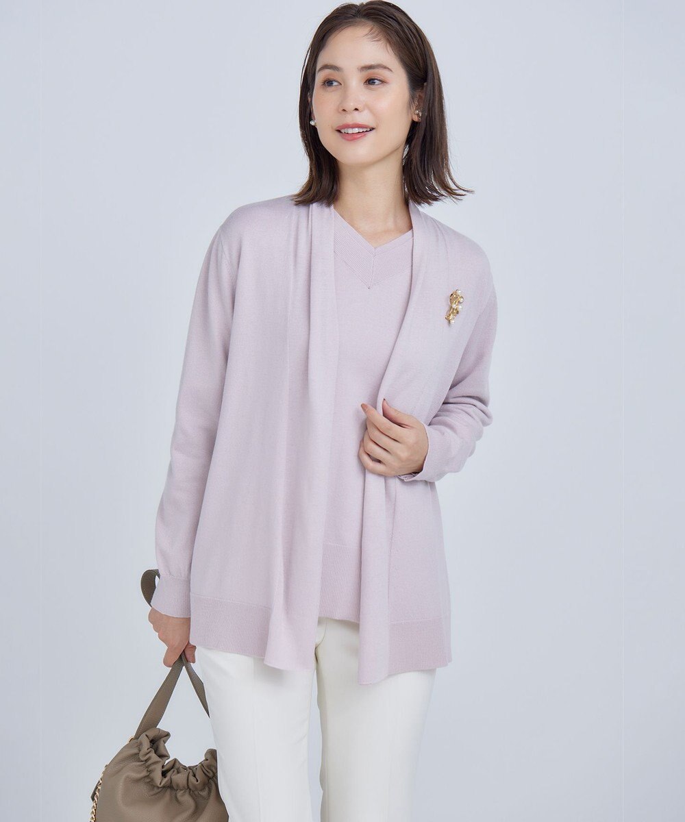 組曲 S 【WEB限定】セミウーステッド ニットカーディガン 