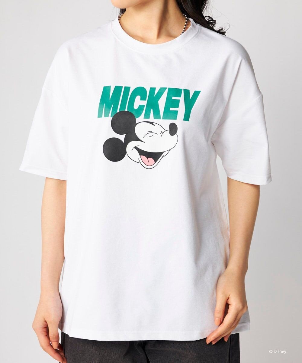 OP／FILA 【Ocean Pacific】ミッキー/水陸両用オーバーサイズTシャツ/レディース 