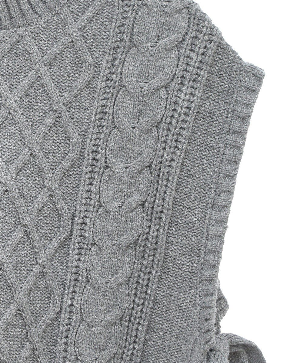 CRAFT STANDARD BOUTIQUE 洗える/2WAYケーブルニットリボンベスト 