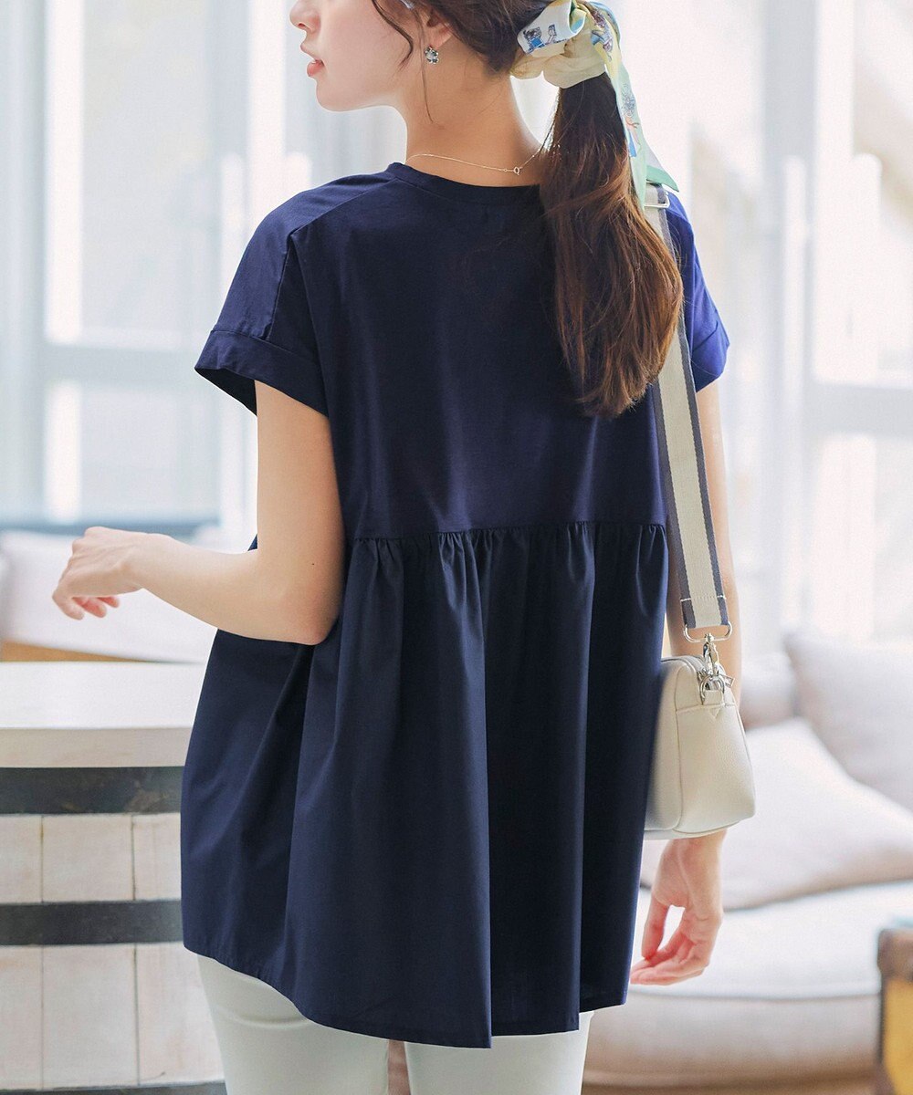 Tiaclasse 【洗える】バイオシルケット裾フリルプルオーバー 