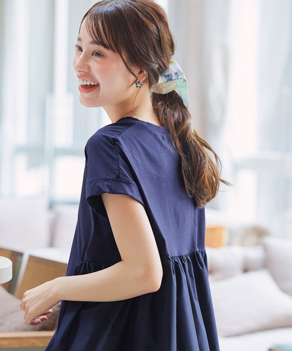 Tiaclasse 【洗える】バイオシルケット裾フリルプルオーバー 