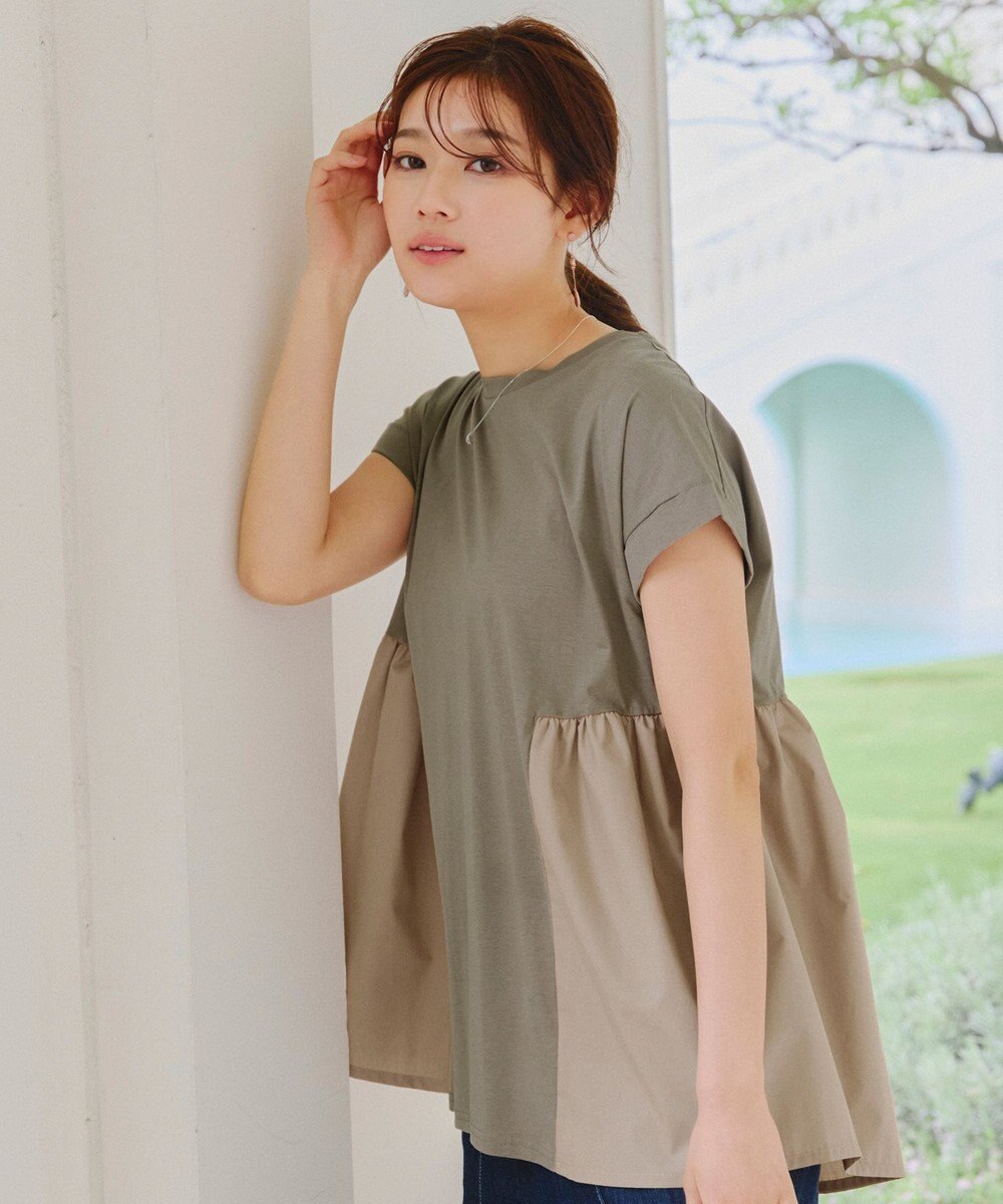 Tiaclasse 【洗える】バイオシルケット裾フリルプルオーバー 