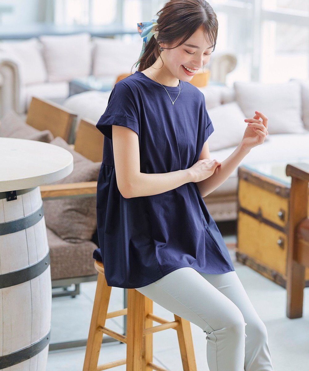 Tiaclasse 【洗える】バイオシルケット裾フリルプルオーバー 