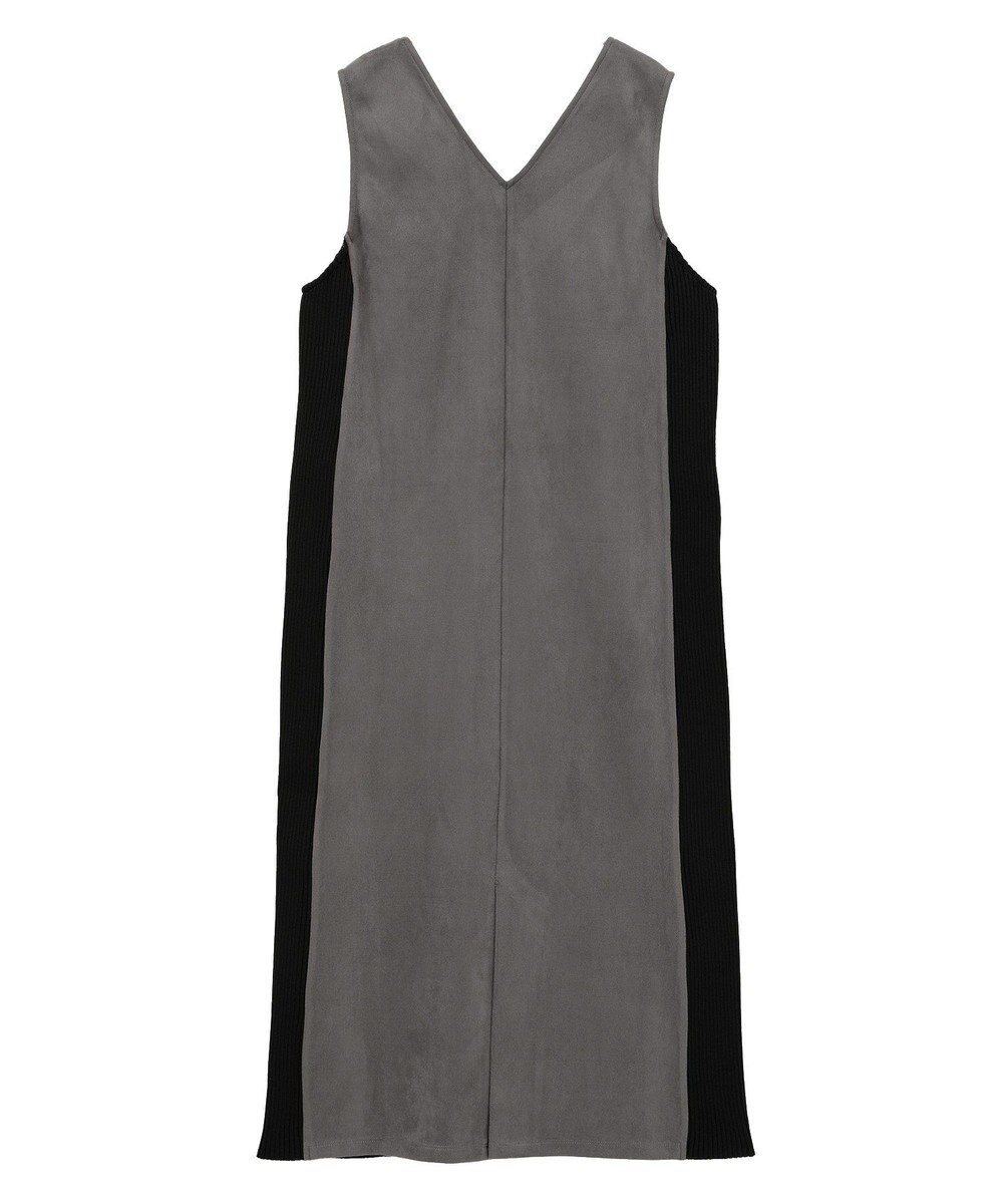 YECCA VECCA ニット切替フェイクスエードジャンスカ 