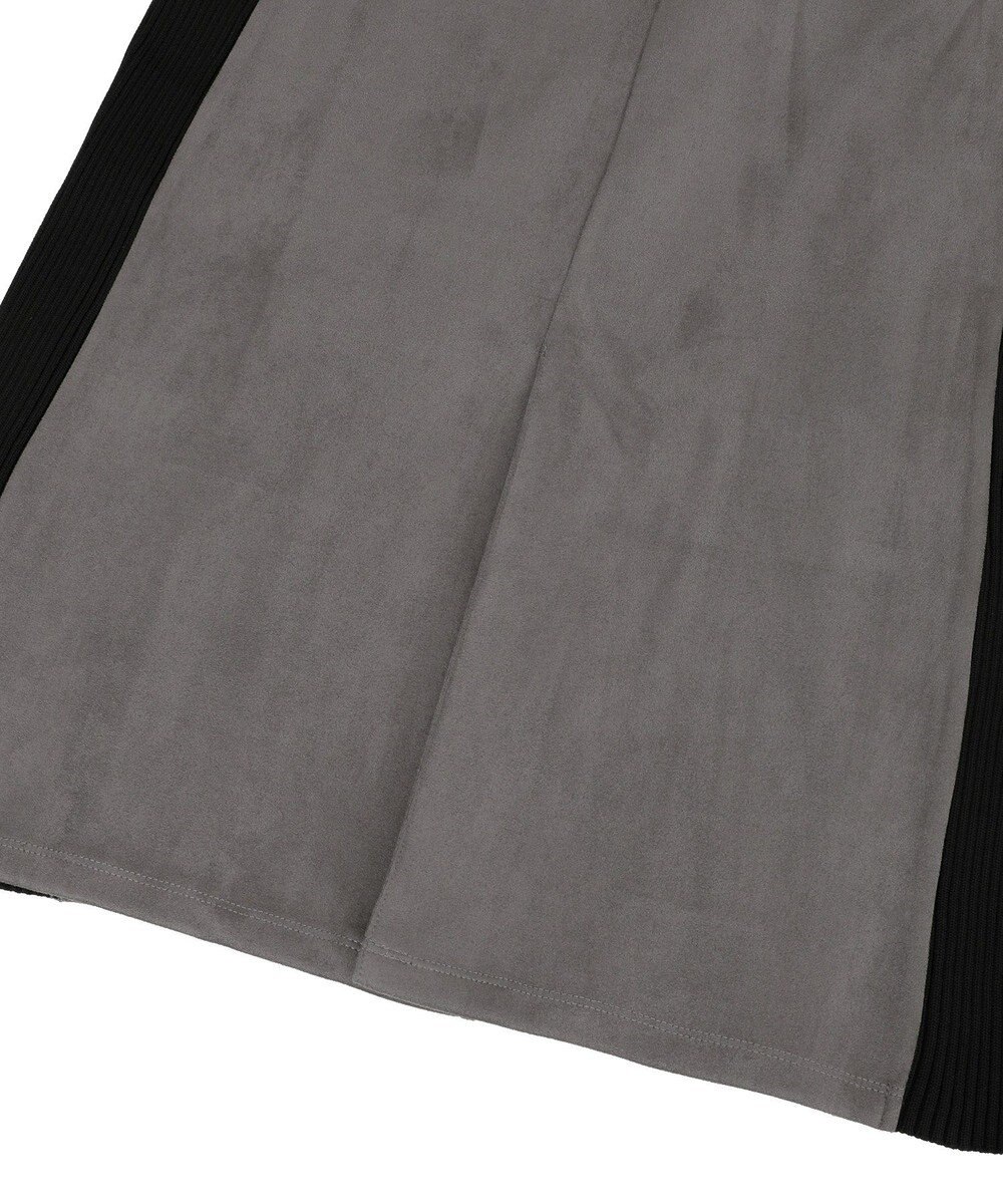 YECCA VECCA ニット切替フェイクスエードジャンスカ 