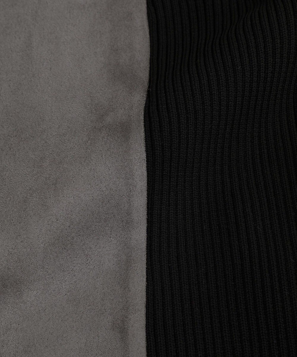 YECCA VECCA ニット切替フェイクスエードジャンスカ 