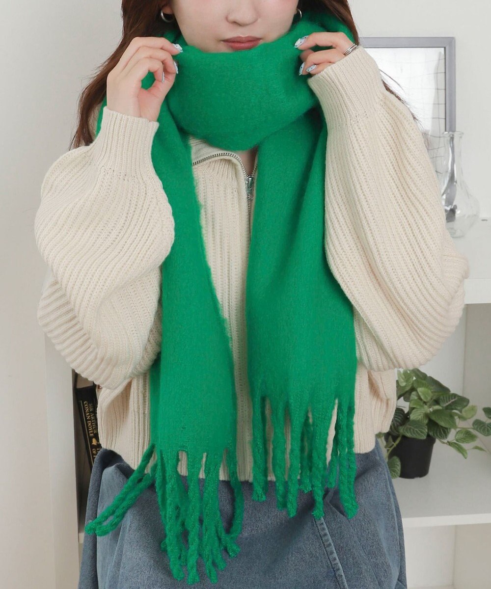 WEGO 【マフラー/ユニセックス着用】ワイドフリンジストール 