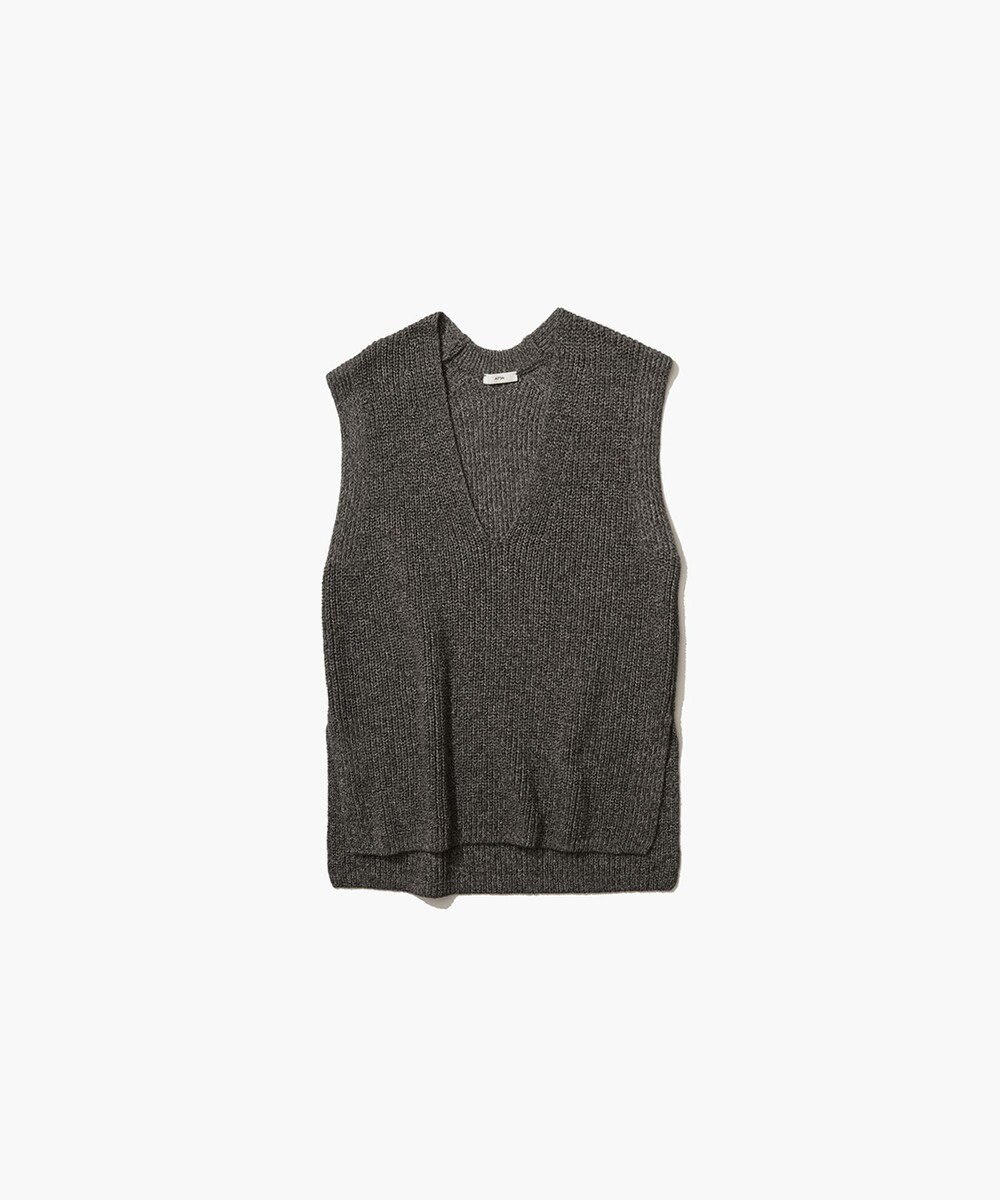 ATON SILK WASHI LILIYARN | Vネックベスト 