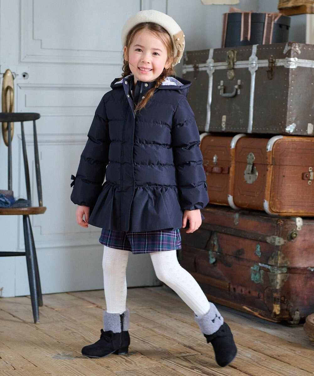 ANY KIDS 【洗濯機OK】中綿リボンコート 