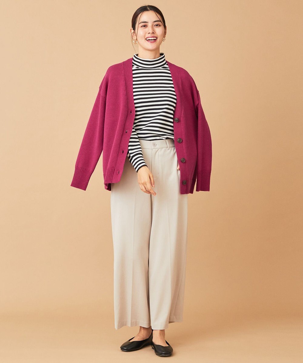 ANY 【洗濯機可】ラムウールVネック カーディガン 