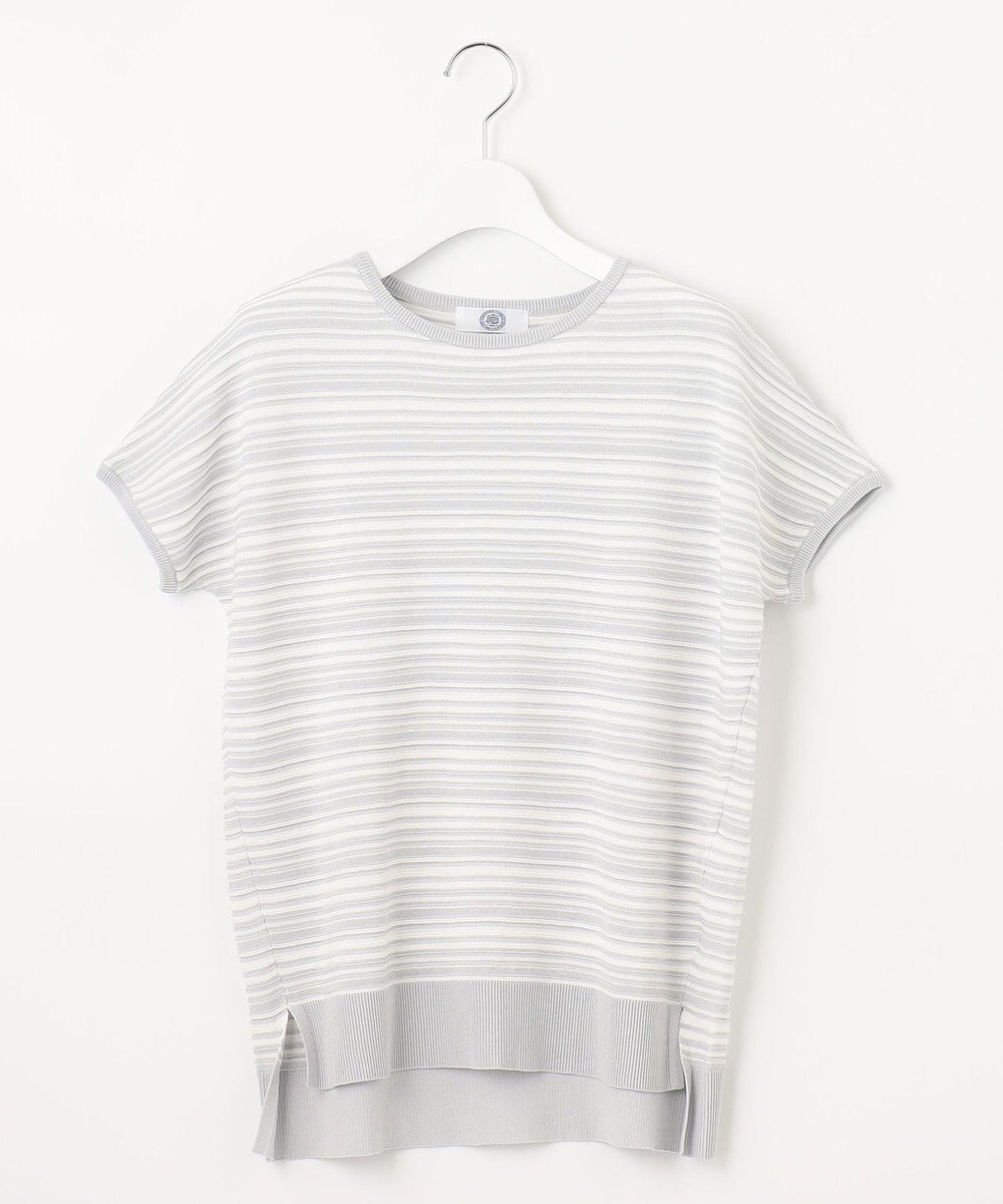 J.PRESS LADIES 【洗える・抗菌防臭】コットンアセテート ランダムガーター柄 ニット 