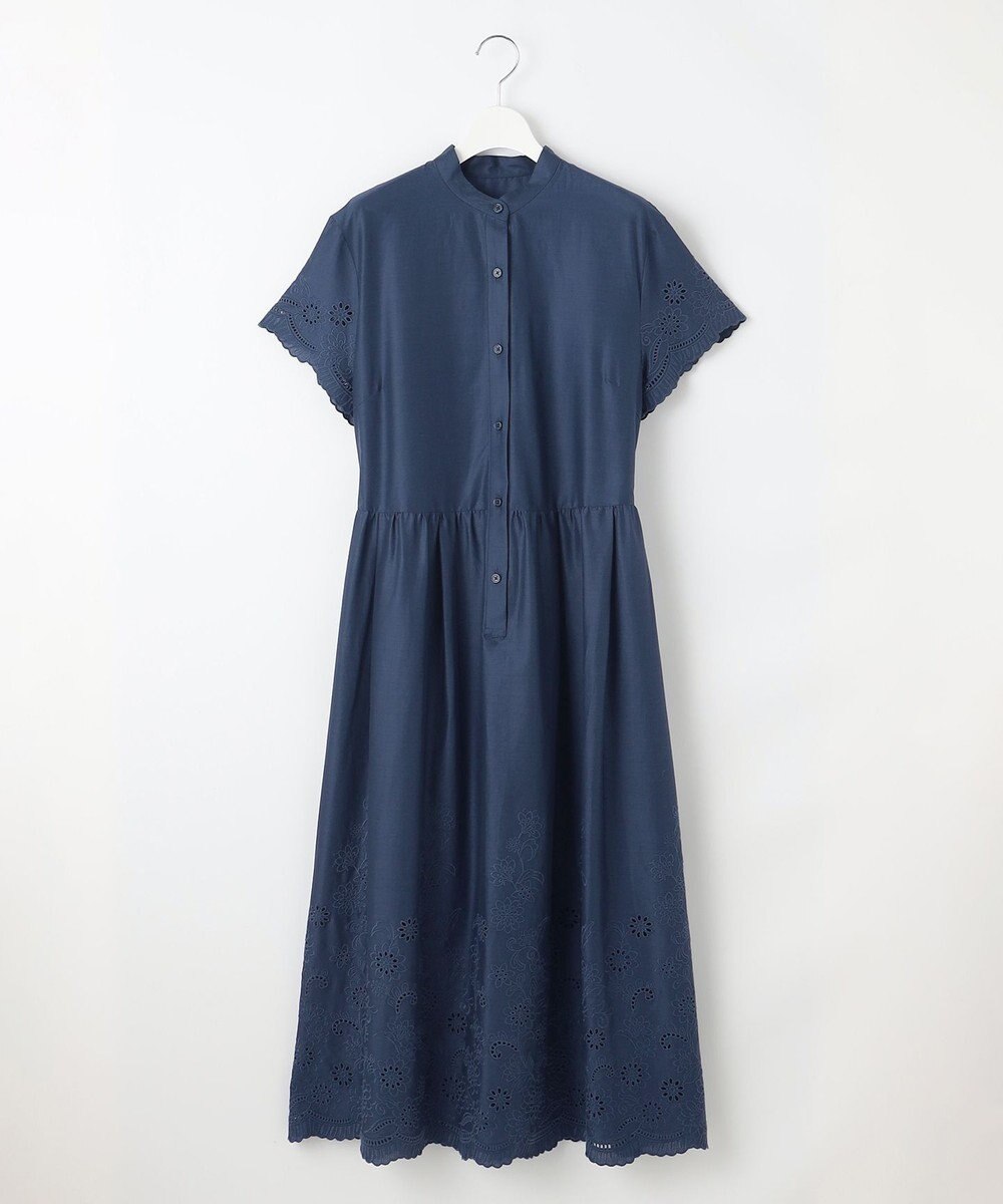 自由区 S 【カタログ掲載・接触冷感・洗える】エンブロイダリーローンシャツ ワンピース 