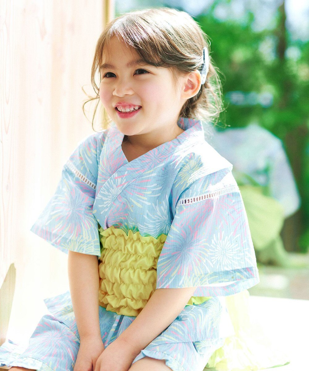 ANY KIDS 【洗濯機可能】簡単帯付き 甚平セット 