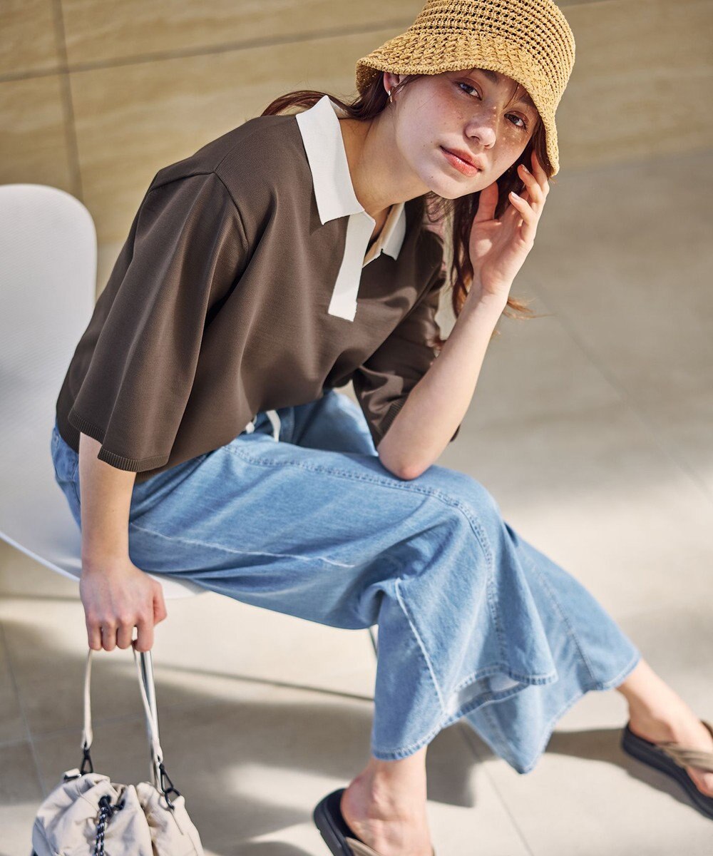 ANY フェイクラフィアニットバケット 