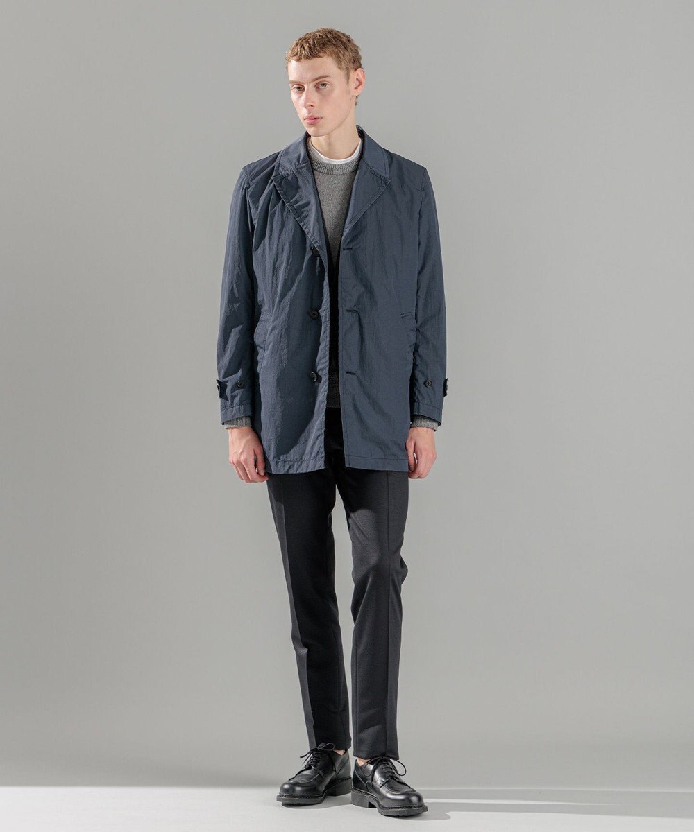 JOSEPH HOMME 【LEON 掲載】ブライトナイロンシャンブレー 　シングルブレストスプリングコート 