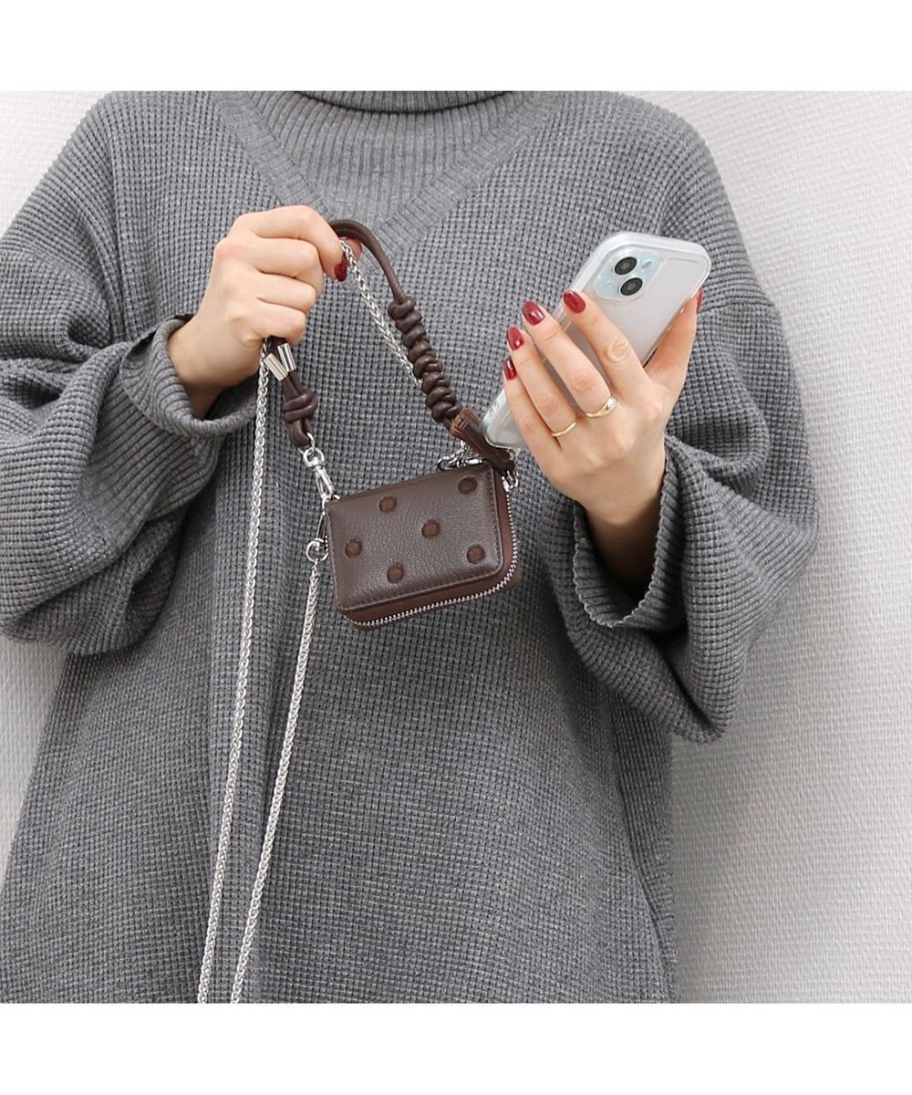 UNBILLION ペルケ perche / ドット刺繍ジャバラチャームウォレットショルダー 