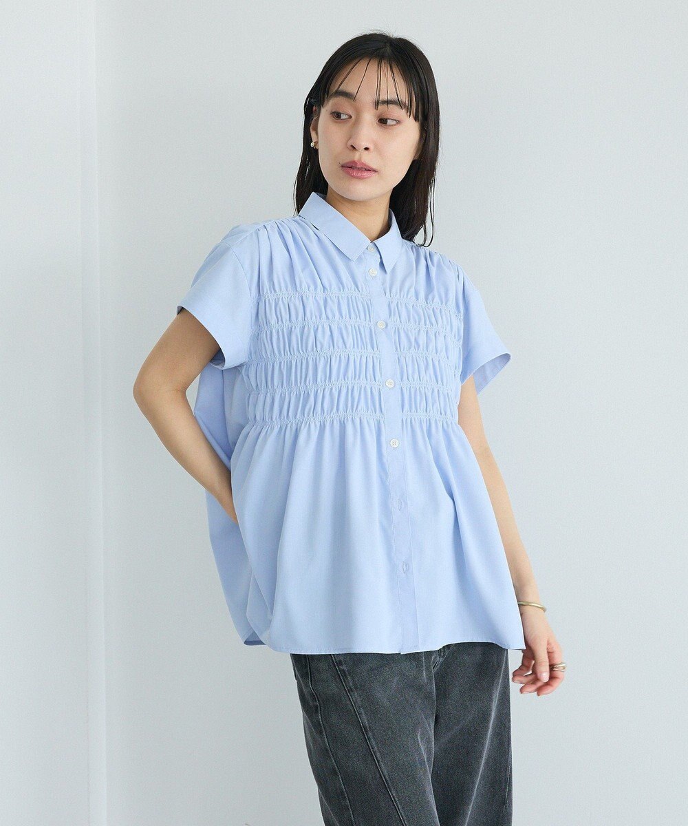 CRAFT STANDARD BOUTIQUE シャーリングショートスリーブブラウス 