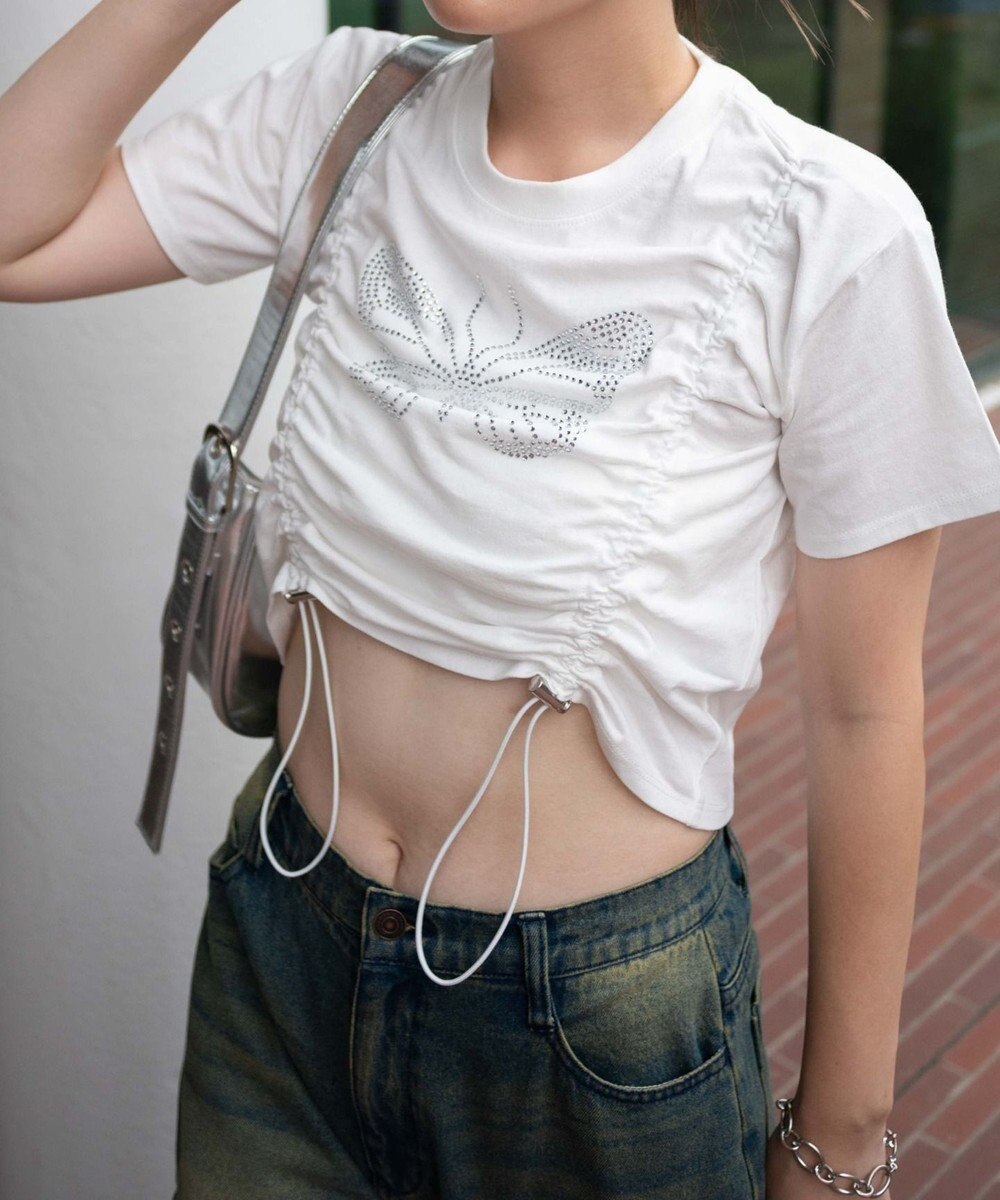 WEGO バタフライドロストラインストーンT 