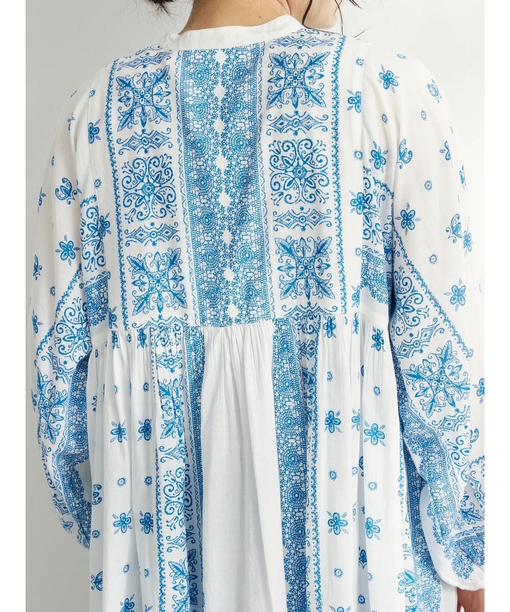 CRAFT STANDARD BOUTIQUE パネル柄ウエスト切り替えボリュームワンピース 