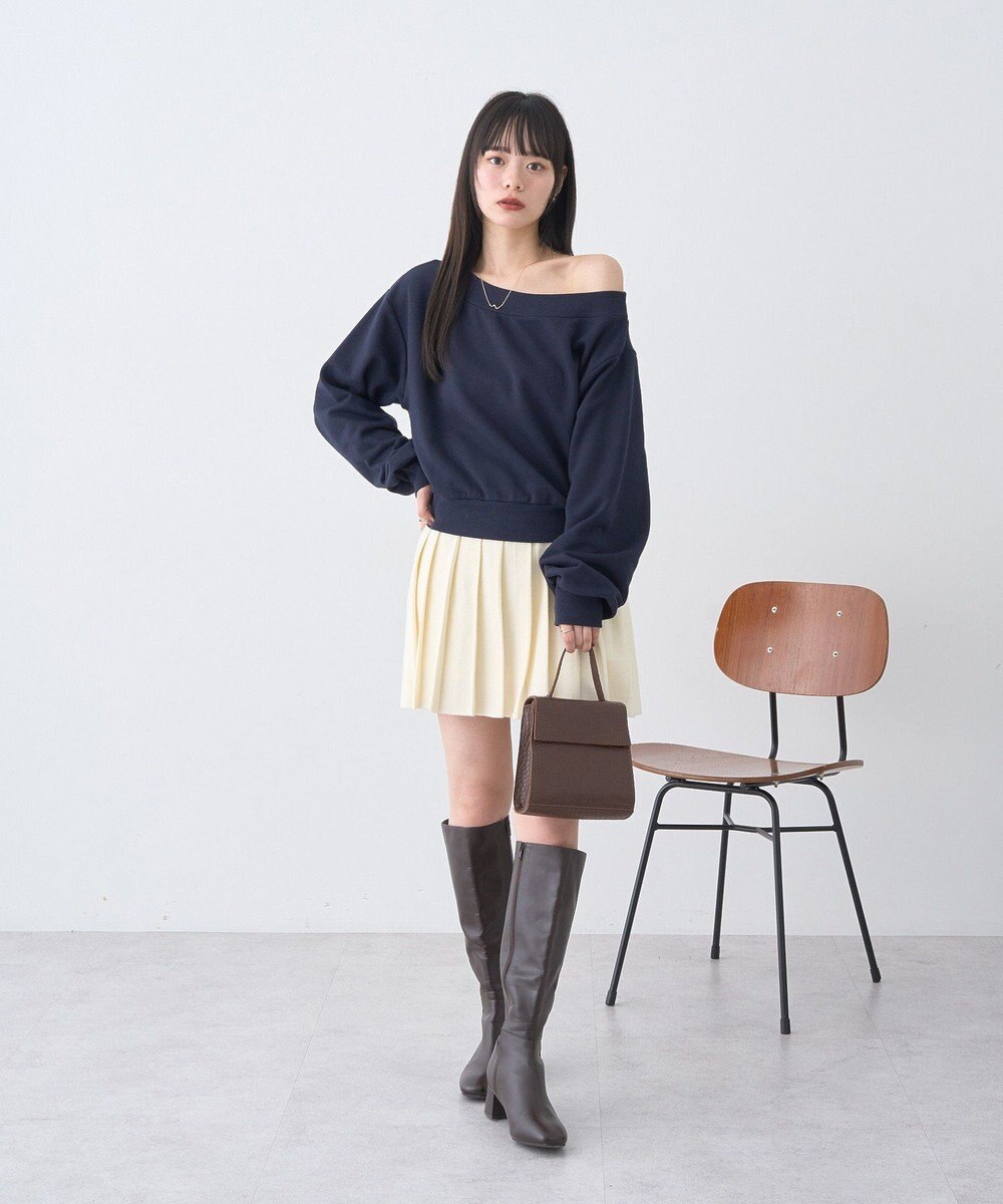 earth music&ecology ニットプリーツスカート 