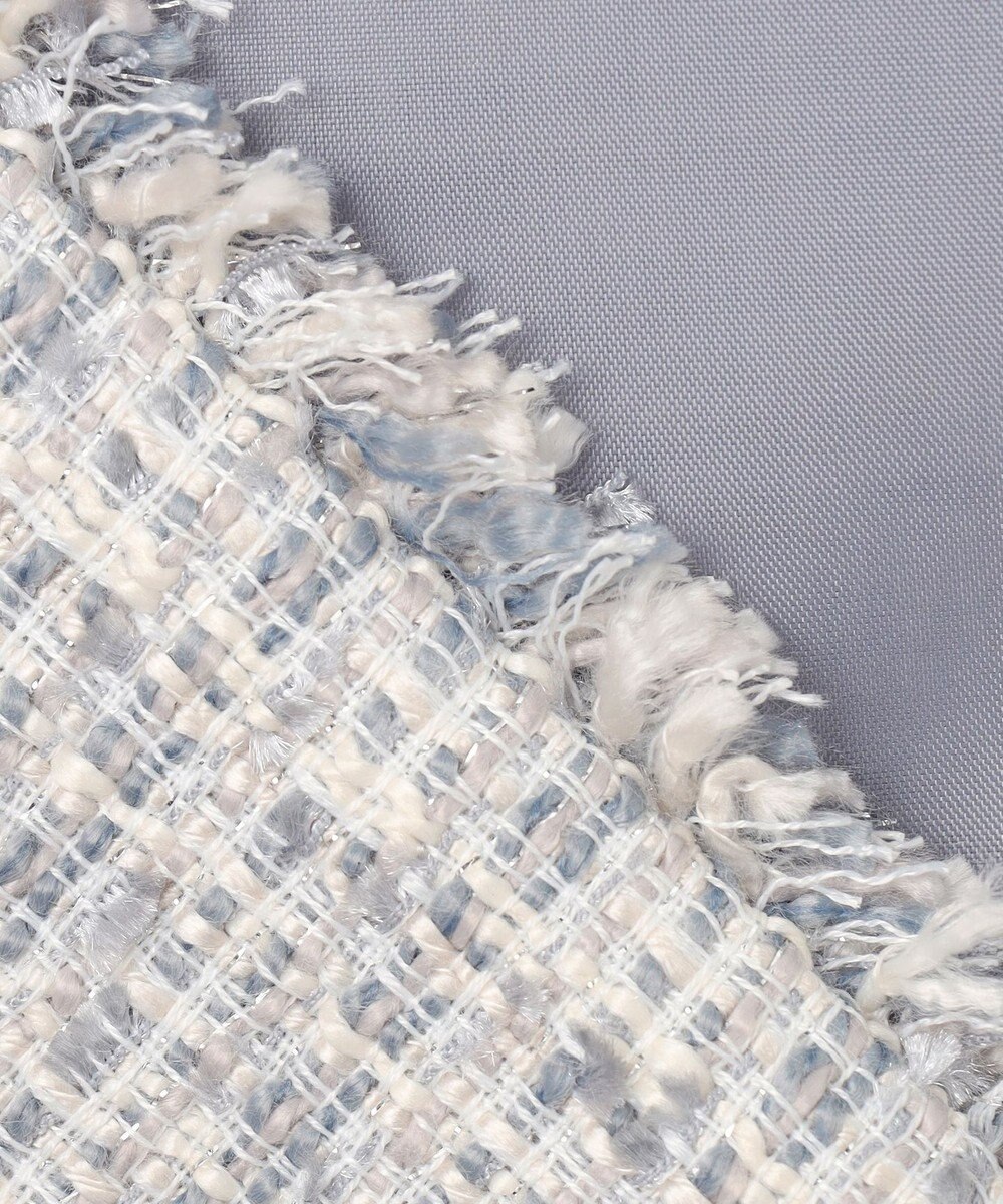 ANY SIS L ツイードノーカラーミドル ジャケット 