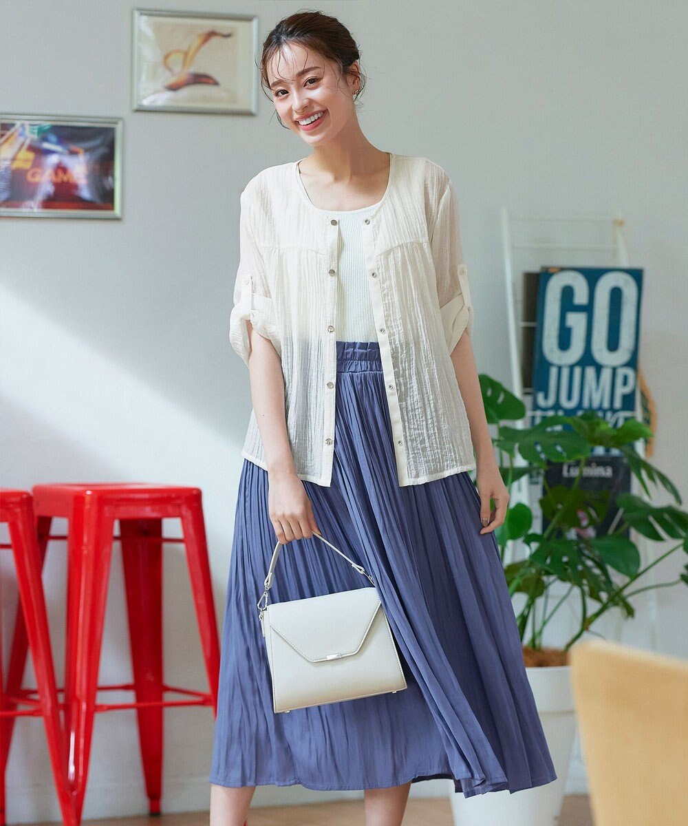 Tiaclasse 【洗える】楊柳バックフリルブルゾン 