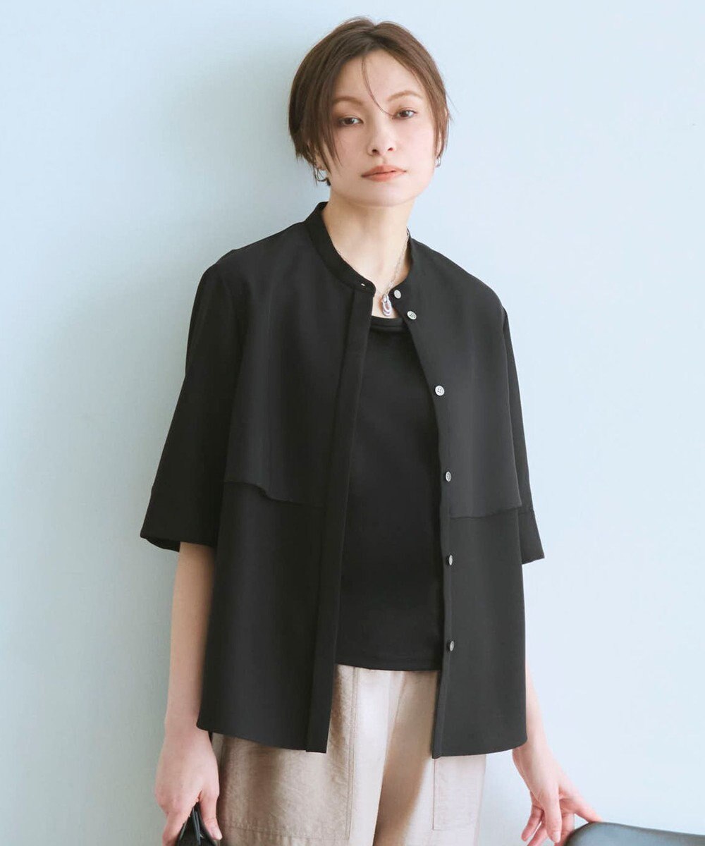 ICB 【WEB限定カラーあり】 FluidBackSatin バンドカラーシャツ 