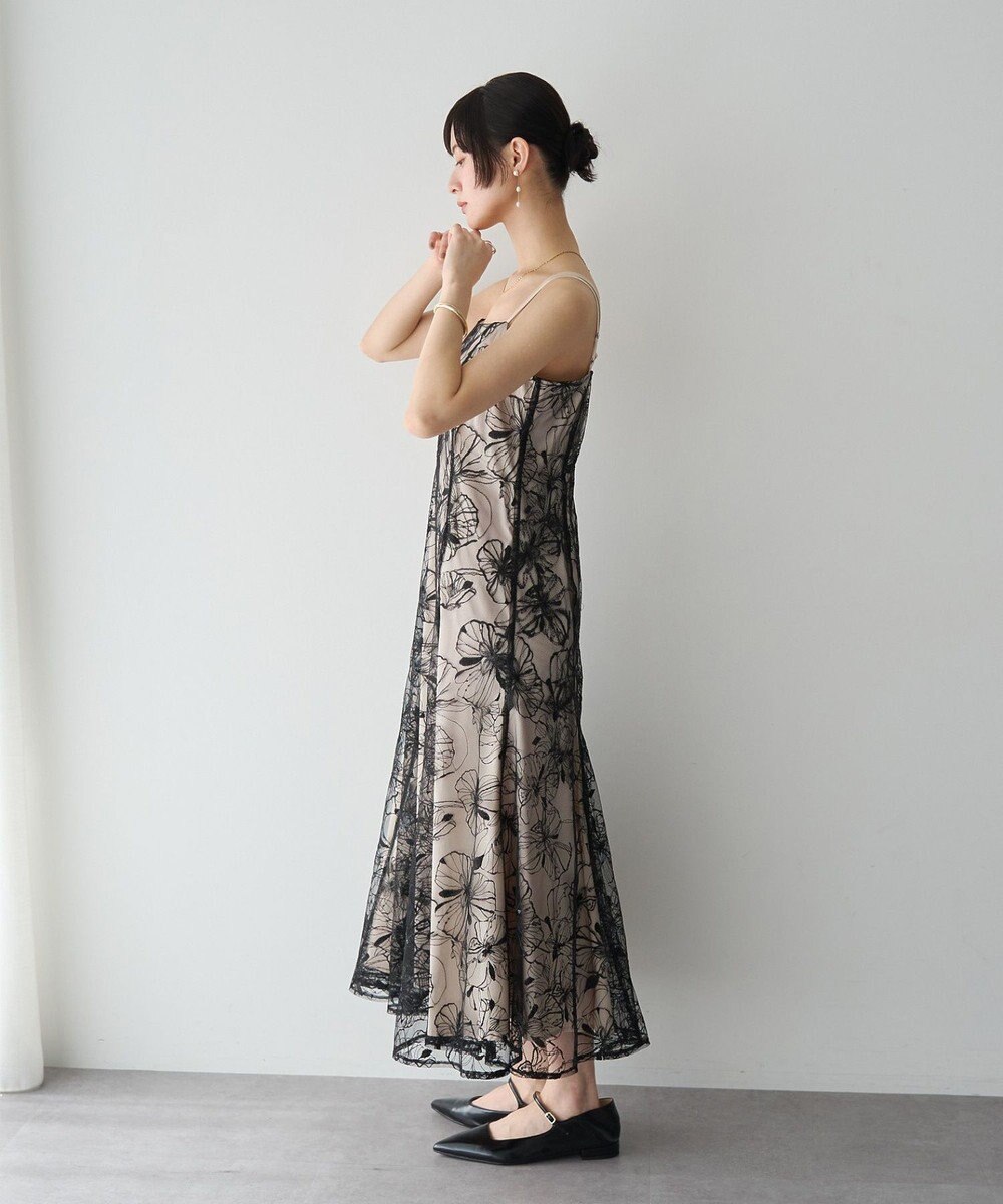 YECCA VECCA 【2点SET】フラワー柄スパンコール刺繍ドレス 