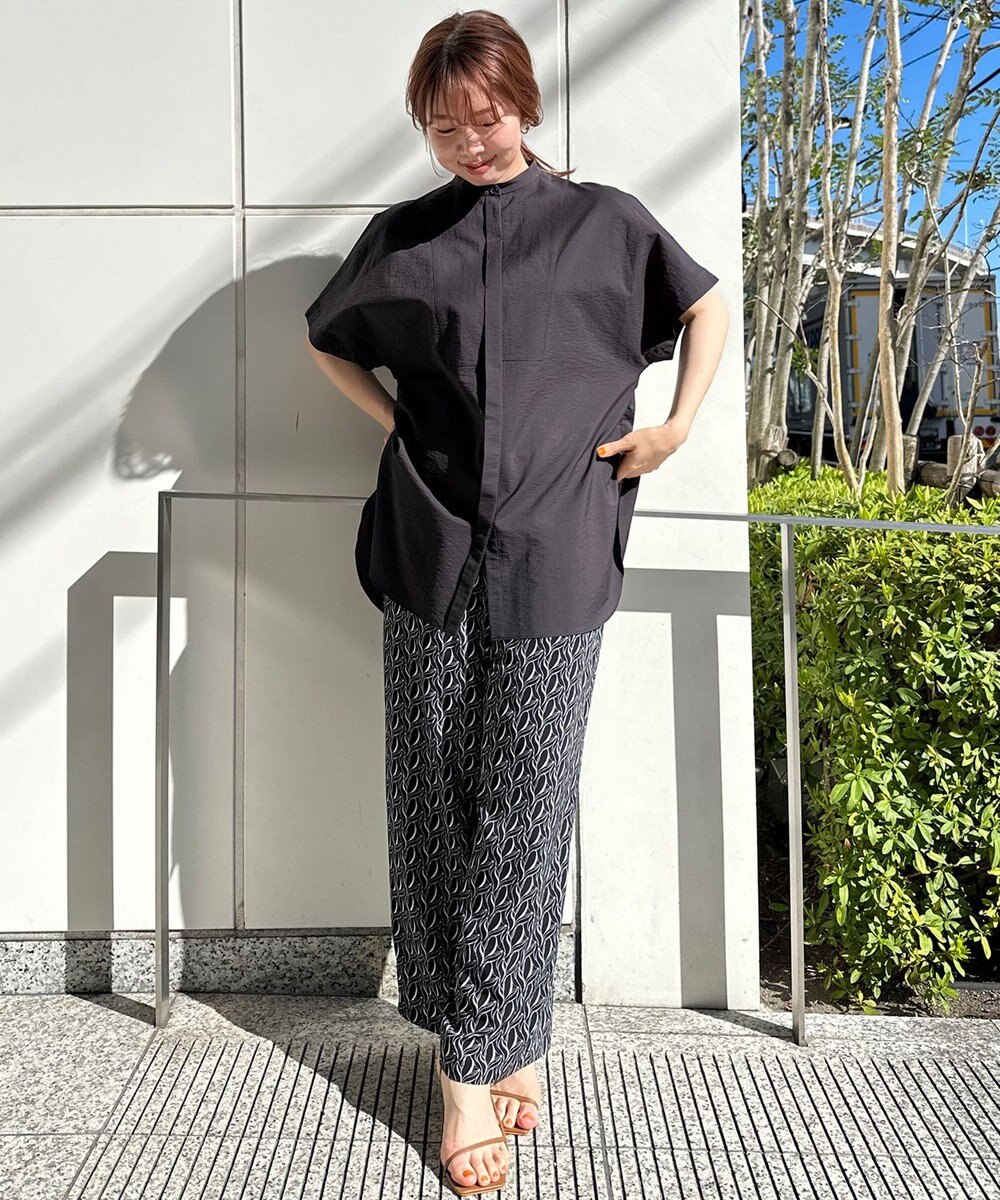 UNFILO L ワッシャーブロード ブザムロングシャツ 