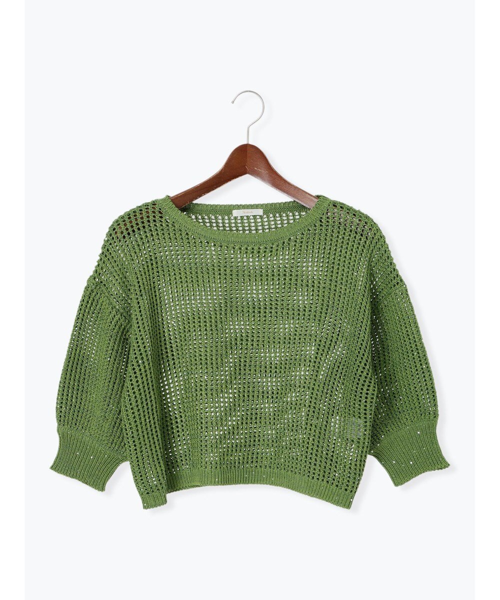 Te chichi スパンコールメッシュハーフスリーブニット《2025Autumn catalog item》 