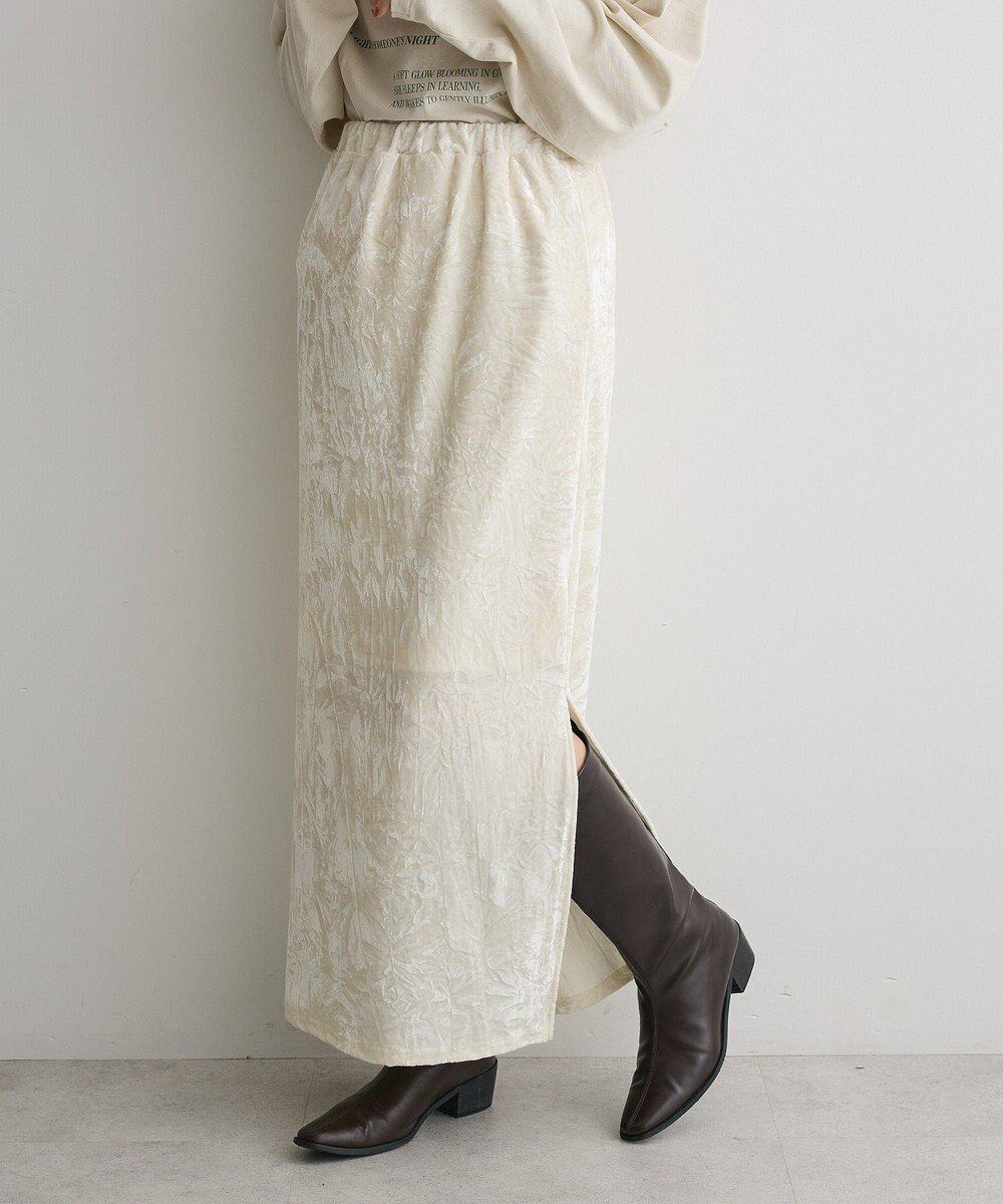 CRAFT STANDARD BOUTIQUE クラッシュベロアサイドスリットスカート 