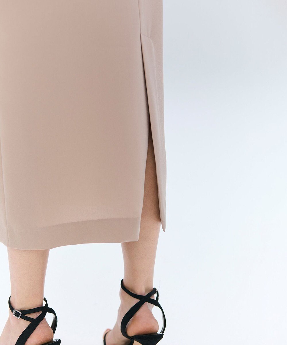 BEIGE， 【洗える】FLEUR / ニットコンビハイネックノースリーブドレス 