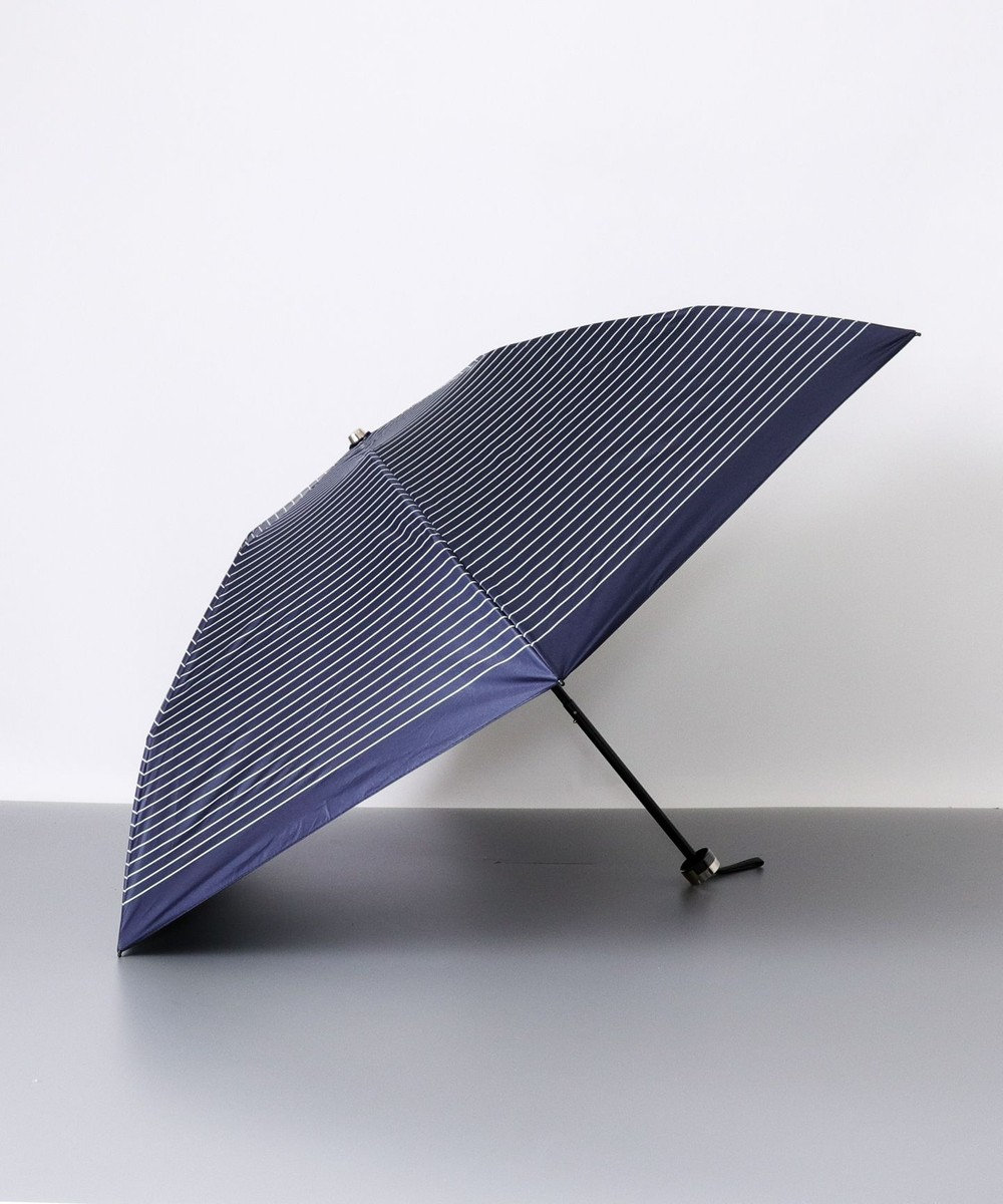 AURORA BLAO (ブラオ) ボーダー柄 晴雨兼用傘 (折り畳み・ミニ) ネイビー