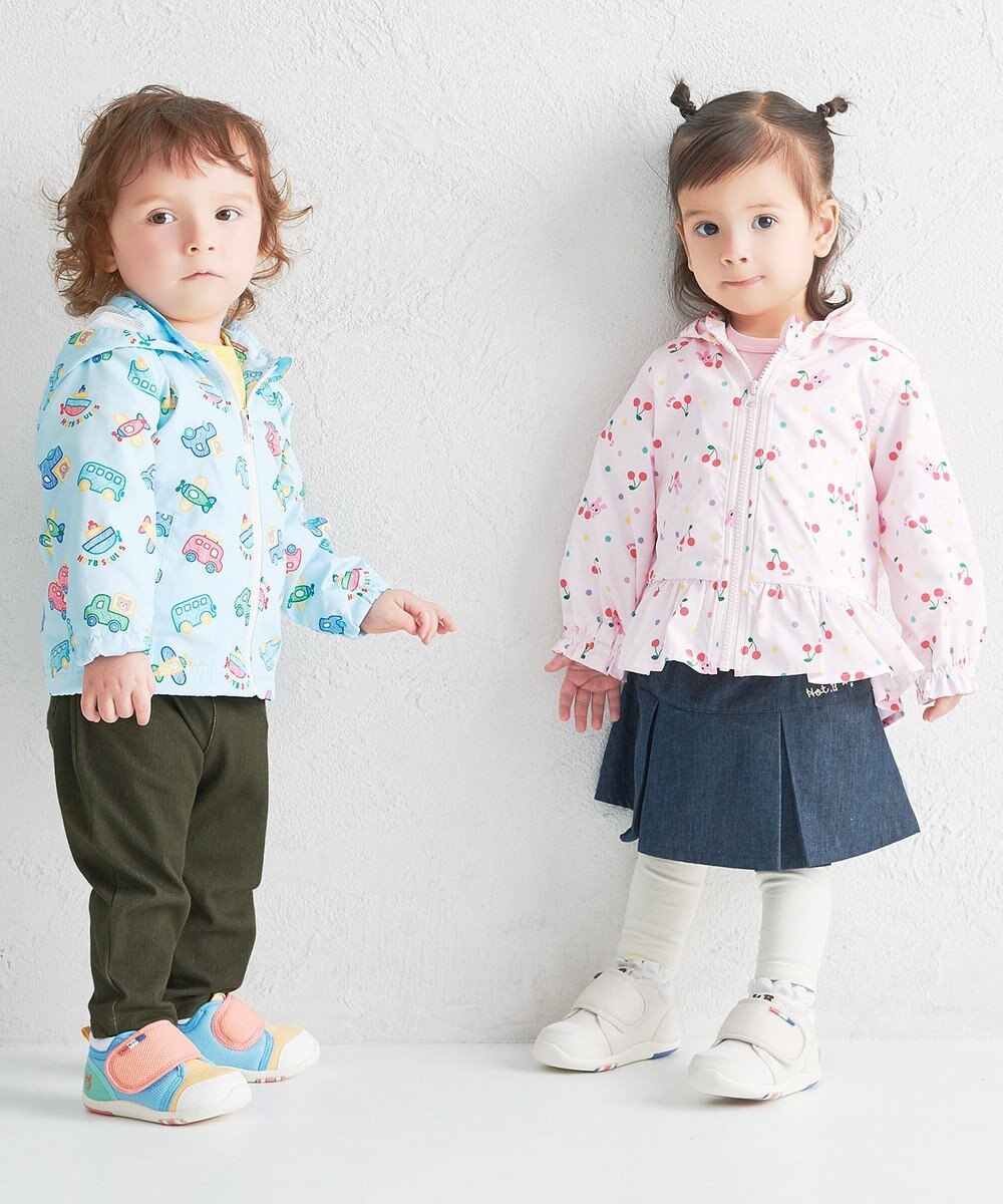 MIKI HOUSE HOT BISCUITS 【80-120cm】キャビット×さくらんぼ 総柄ウインドブレーカー 