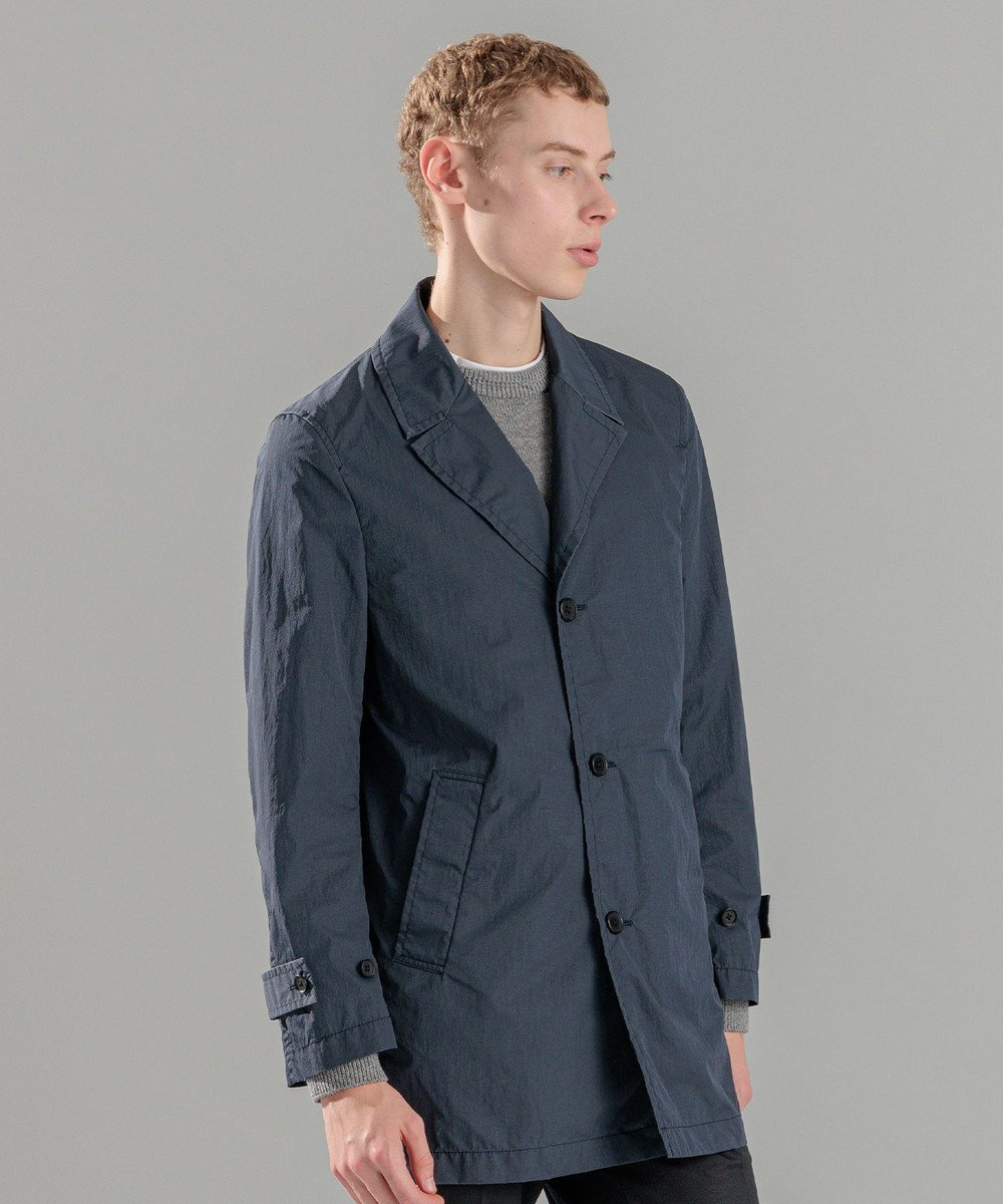 JOSEPH HOMME 【LEON 掲載】ブライトナイロンシャンブレー 　シングルブレストスプリングコート 