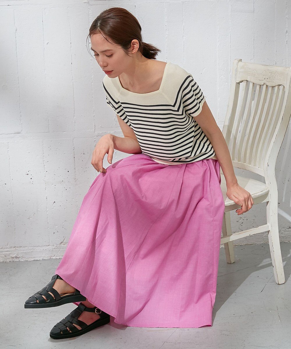 ANY 【洗濯機可能/アンチピリング/UVケア】アクリルガータースクエアニット 